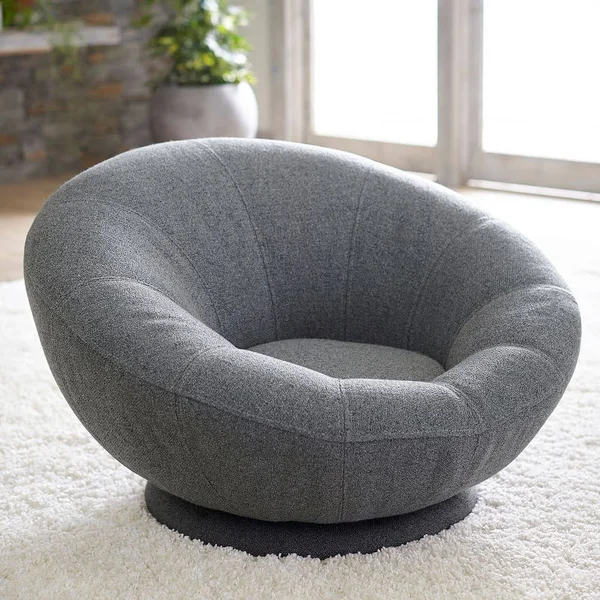 Tweed Charcoal Groovy Swivel Chair - in Home Delivery