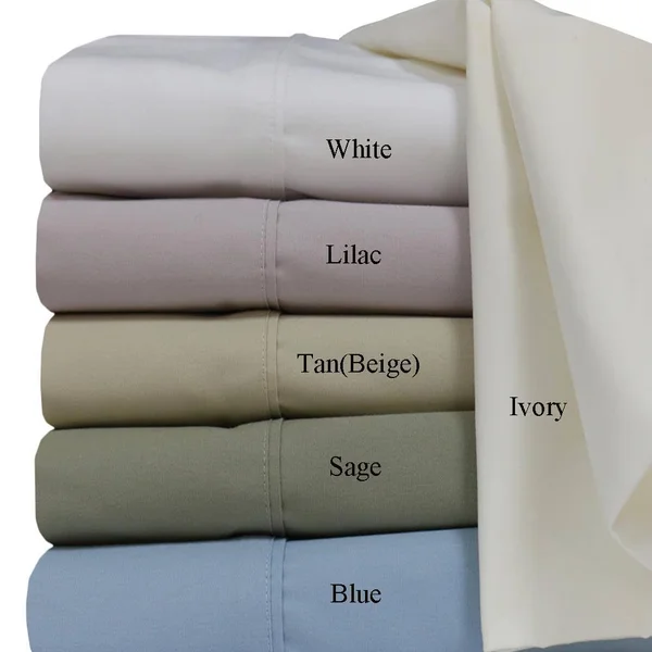 Royal Tradition 100% Cotton Percale Sheet Sets: King, Blue