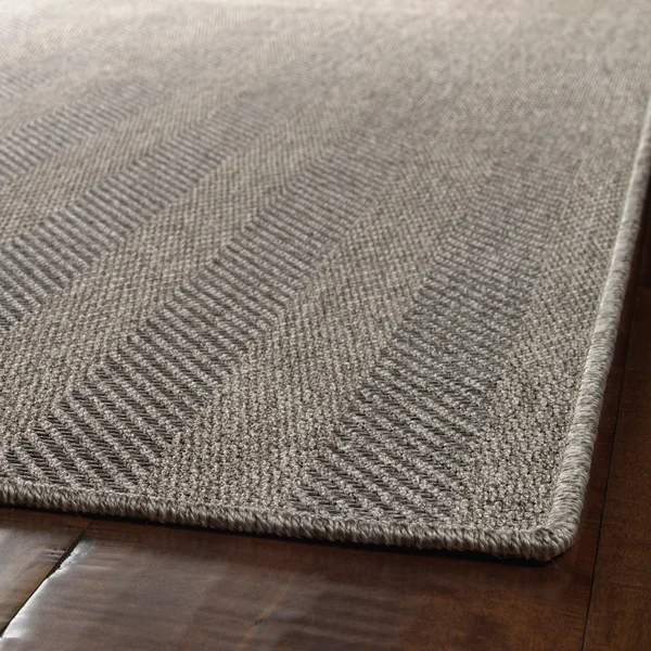 Porch & den Reiling Stripe Indoor/Outdoor Flat-Weave Rug - 5&0 x 7&0 - Frost