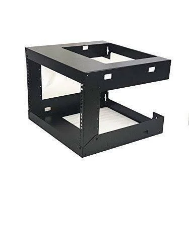 Raising Electronics Rm0427 6U Wall Mount Open Frame 19'' Server Equipment Rack Threaded 15 inch Depth Black
