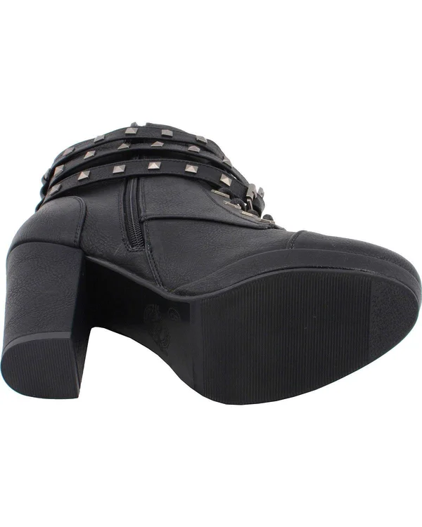 Milwaukee Performance-mbl9417-women Black Lace to Toe Boot with Triple Strap Studded Accents - Black - 8