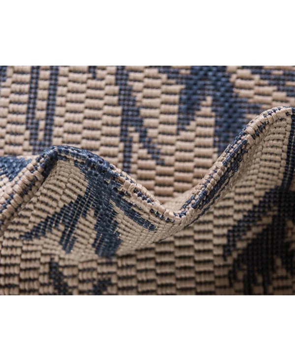 Unique Loom Branch Outdoor Area Rug - 4& x 6& (Beige/Blue)