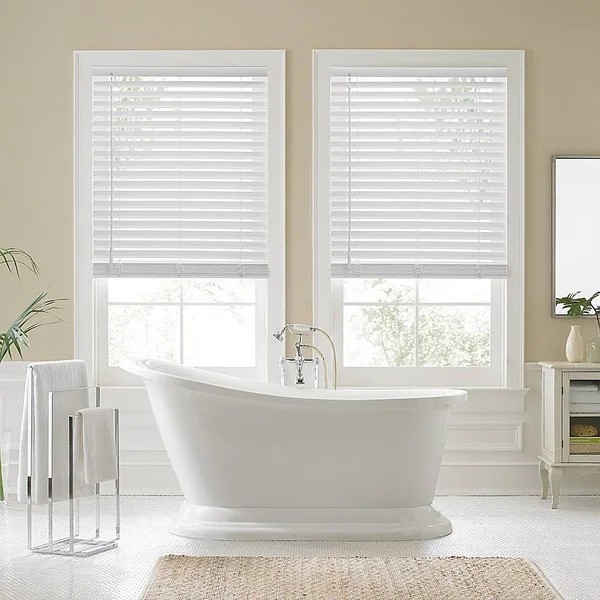 Real Simple Faux Wood 44.75x22 x 60x22 Cordless Shade in White