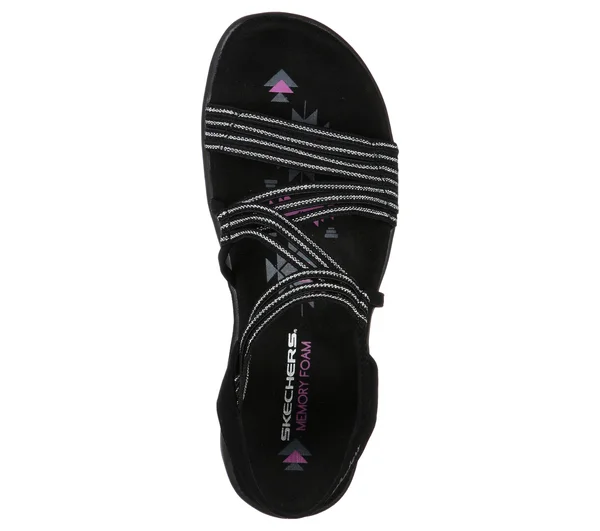 Skechers Reggae Slim - Stretch Slinky Sandals - Black, 5.0