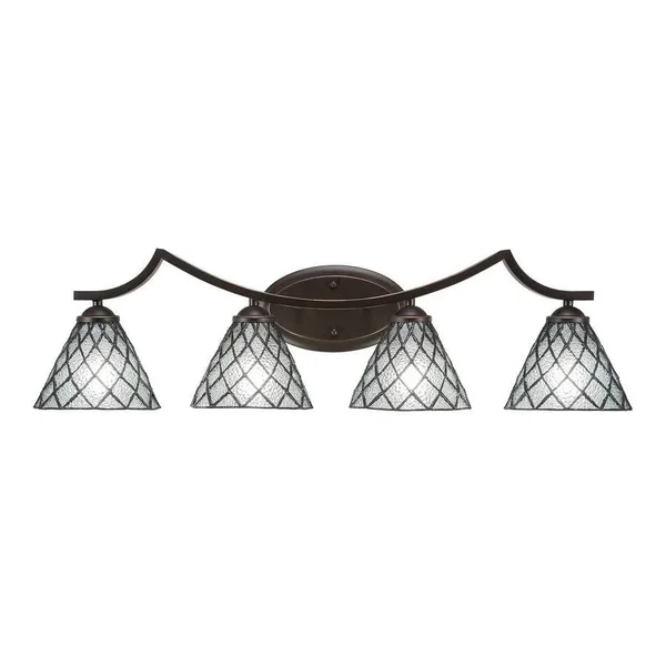 Toltec Lighting 554-DG-9975 Zilo - Four Light Bath Bar Dark Granite