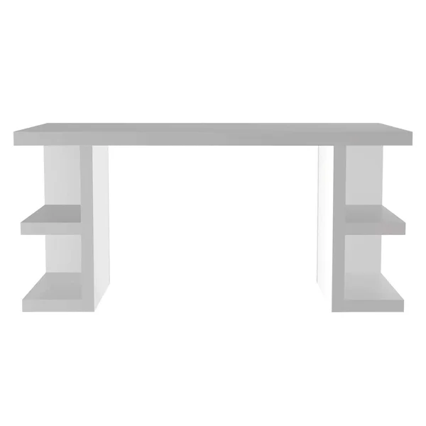 Multi 63x22 Oak Top Dining Table with White Storage Legs - 9500.620188