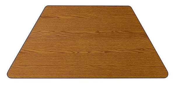 Flash Furniture Oak Trapezoid Activity Table