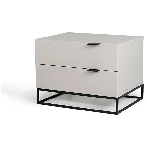 16x22 Grey MDF and Metal Nightstand