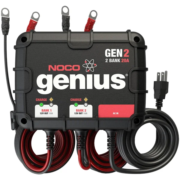 NOCO Gen2 Genius 20A Onboard Battery Charger - 2 Bank