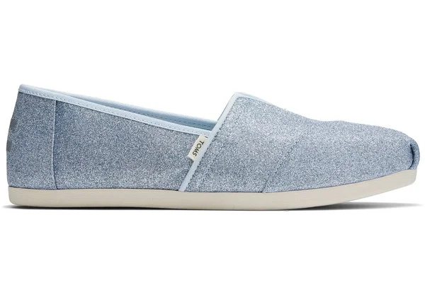 Toms Womens Classic Light Blue Glitter 9