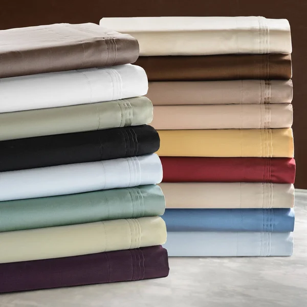 Superior Egyptian Cotton 650 TC Deep Pocket Solid Bed Sheet Set (Twin - Ivory)