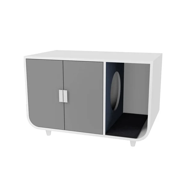 Staart Dyad Wooden Cat Litter Box Large in Alpine White