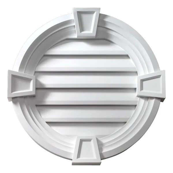 Fypon RLV30MTK 30x22 W x 30x22 H Round Louver with Decorative Trim and Keystones