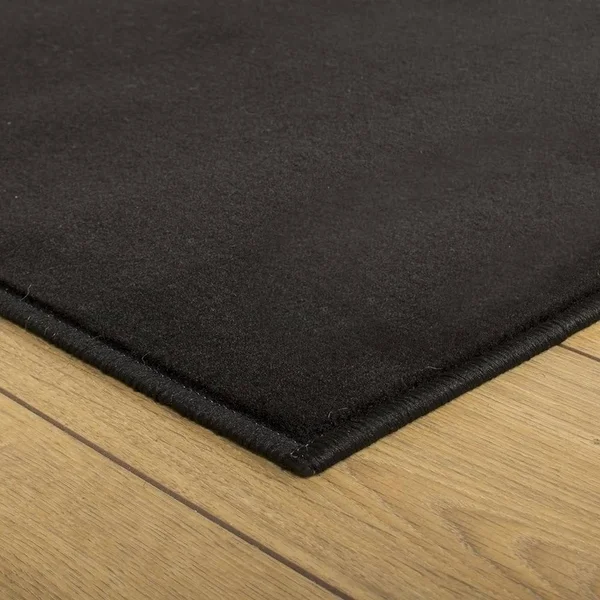 runrug USA Plain Black Hallway Carpet Rug Runner Length: 5 foot - Width