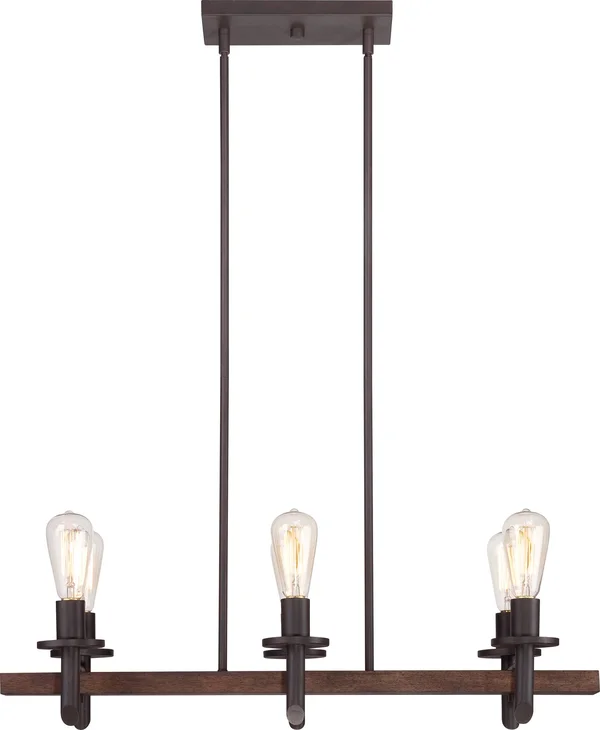 Quoizel TVN232DK Tavern 6 Light Island Chandelier - Darkest Bronze