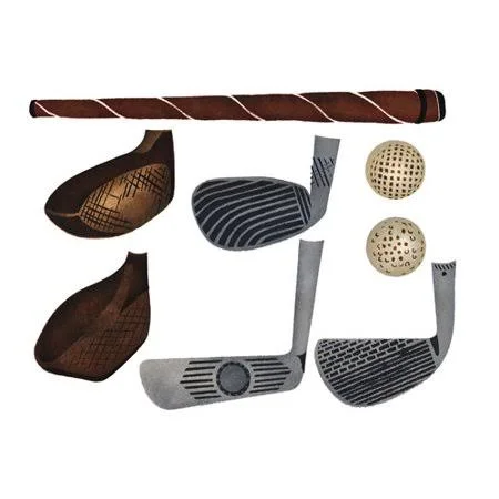 Golf Clubs Wall Stencil - Dee554 by DeeSigns - Size: 3.5, Beige