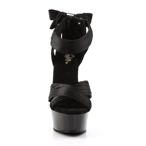 Pleaser - Delight-668 11 - Black Satin/Black