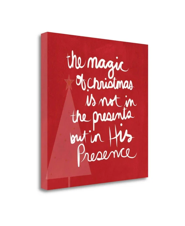 Tangletown Fine Art The Magic of Christmas - Red by Linda Woods Giclee on Gallery Wrap Canvas, 20x22 x 20x22 - Multi