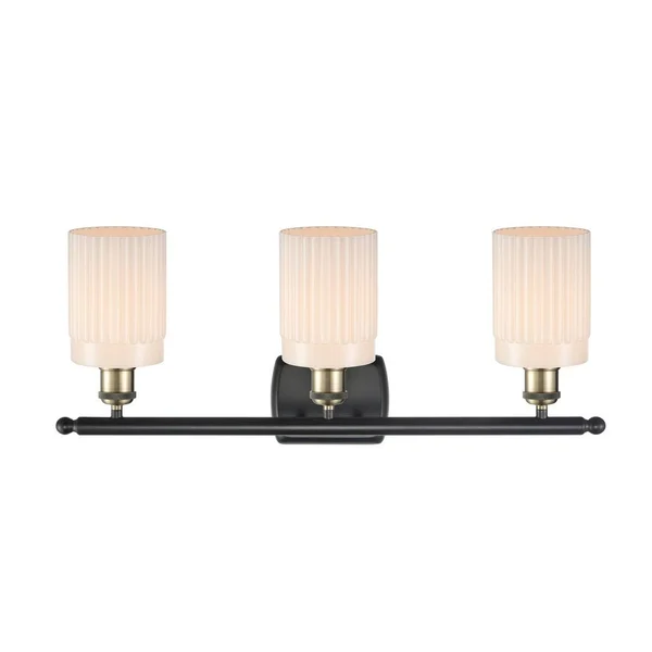 Innovations 516-3W-BK-G341 Matte Black Hadley 3 Light Bath Vanity Light