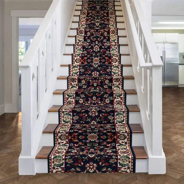 runrug USA Persian Blue Stair Carpet Runner Length: 35 foot, Width