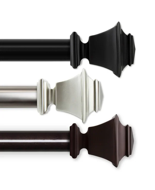 Rod Desyne 1.5x22 Bach Curtain Rod - Black, 28-48