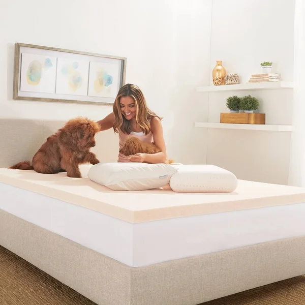 Twin 1.5 Copper Infused Gel Memory Foam Mattress Topper Beige - Made by Design