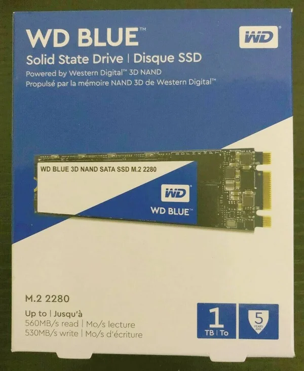WD 1TB Blue 3D NAND SATA M.2 2280 SSD - WDS100T2B0B