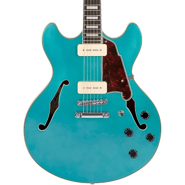 D&Angelico Premier Series DC Boardwalk Semi-Hollow Electric Guitar with Seymour Duncan P90s Ocean Turquoise