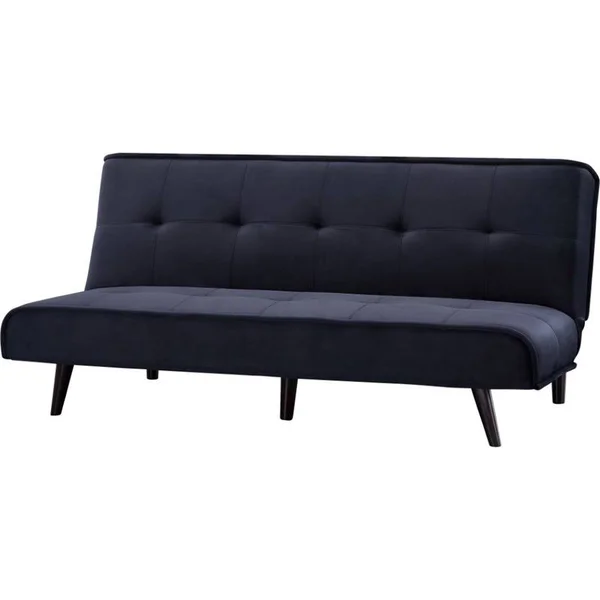 Glory Furniture Canoga Velvet Convertible Sofa in Black