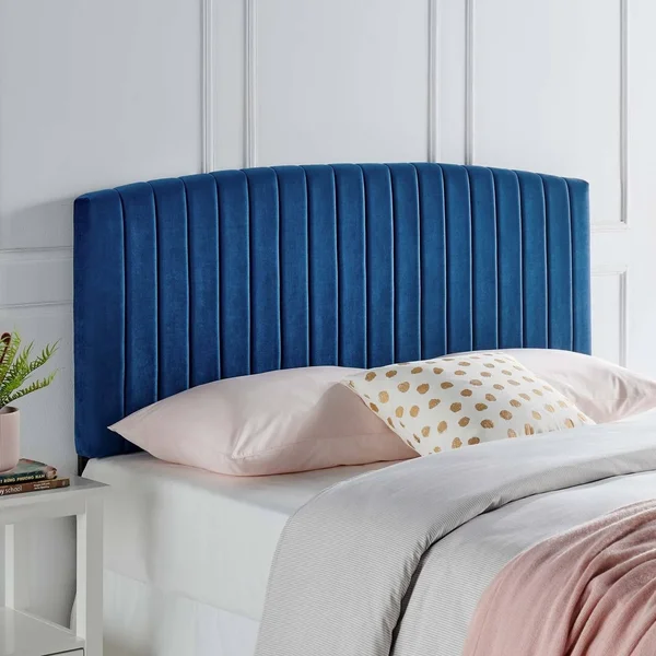 Silver Orchid La Marr Velvet Full - Queen Headboard - Navy