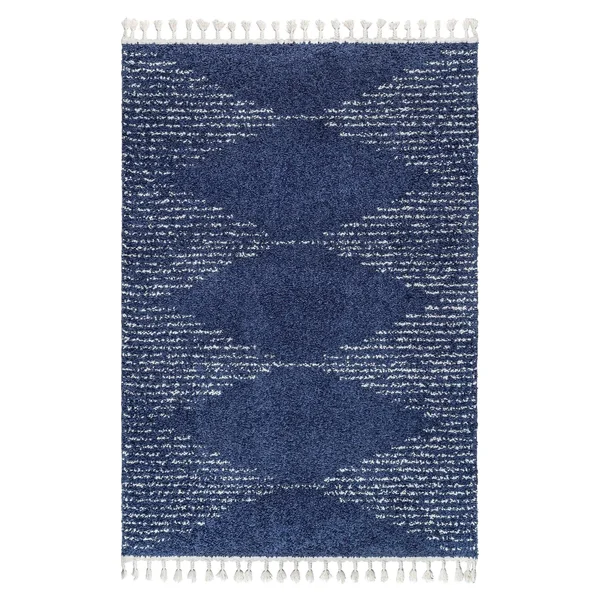 nuLOOM Bria Moroccan Diamond Tassel Blue 2 ft. 8 in. x 8 ft. Indoor Runner Rug