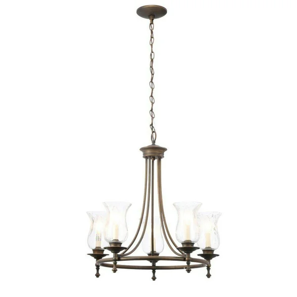 Hampton Bay Grace Rubbed-Bronze 5-Light Chandelier