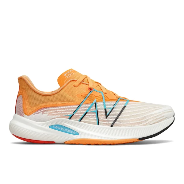 New Balance Men's FuelCell Rebel V2 White with Habanero - 16, D