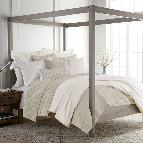 Levtex Home Washed Linen King Duvet Cover in Cream