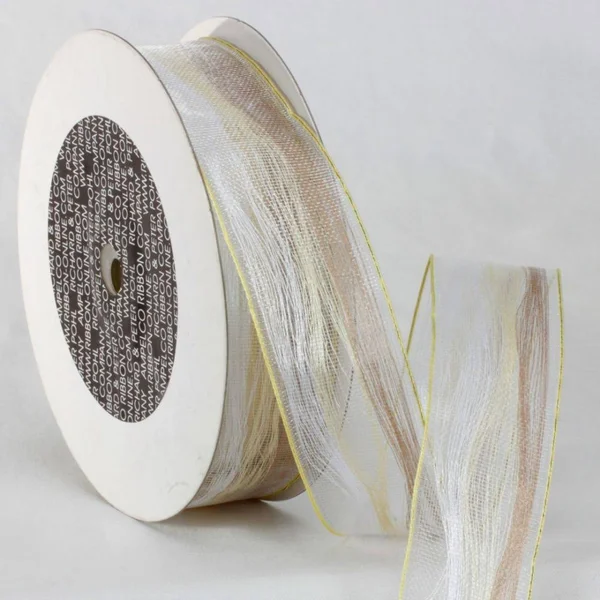 Ivory and White Contemporary Craft Ribbon 1.5x22 x 27 Yards