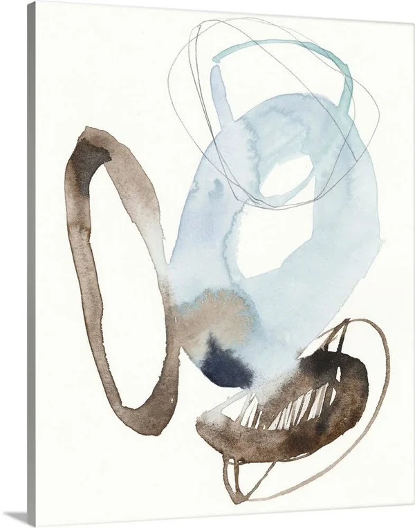 Blue & Umber Rounds I - Canvas Wall Art, 24x30, Great Big Canvas