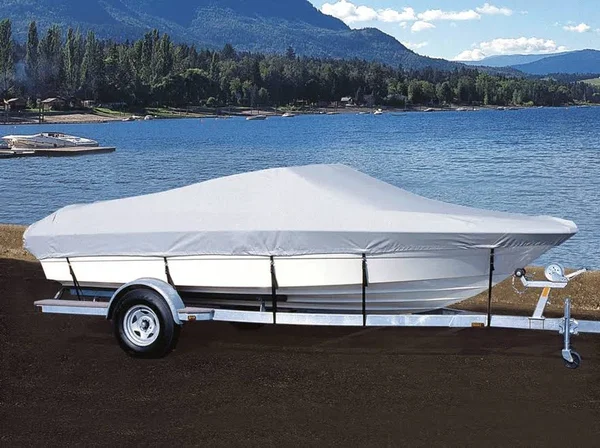 Taylor Made Products Trailerite Semi-Custom Boat Cover for V-Hull Fishing Boats with Outboard Motor Without Hood (17&5x22 to 18&