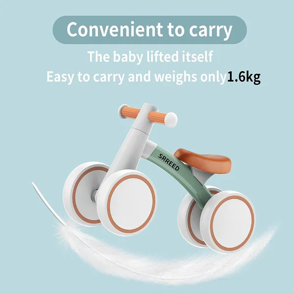 Sereed Baby Balance Bike for 1 Year Old Boys Girls 12-24 Month Toddler Balance Bike - 4 Wheels Toddler Ride on Toys, First Birthd