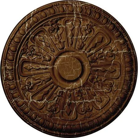 18 inchod x 1 1/4 inchp Raymond Ceiling Medallion (Fits Canopies Up to 5 3/8 inch), Hand-Painted Smokey Topaz Crackle, Orange