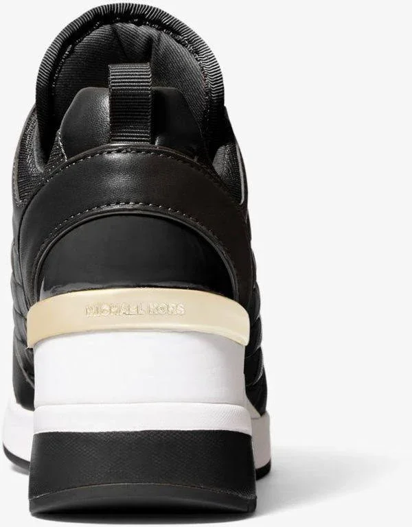 Michael Kors Georgie Woven Leather Trainer - Black - Low-top Sneakers