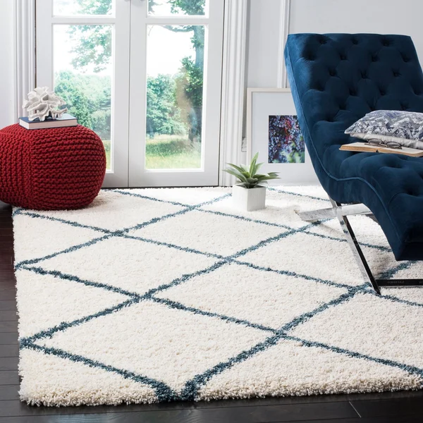Safavieh Hudson Shag SGH281R Red - Ivory Rug 2&3x22 x 12& Runner