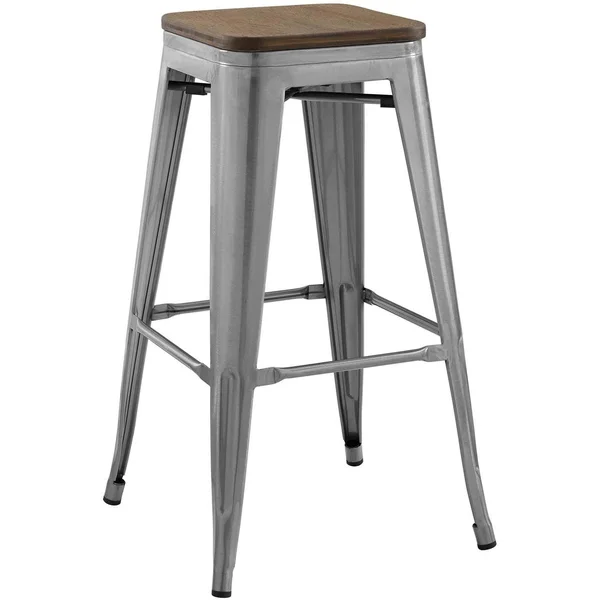 Modway Gunmetal Promenade Bar Stool [Set of 4]