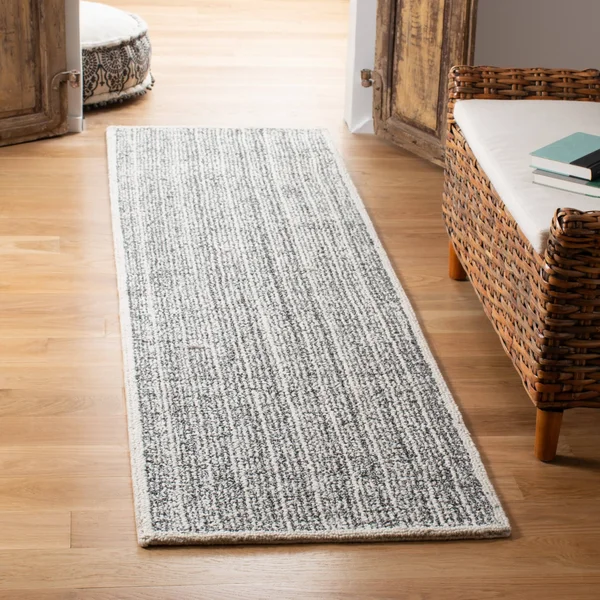 Safavieh Abstract 605 Area Rug, Ivory, Black, 6& x 6& Square