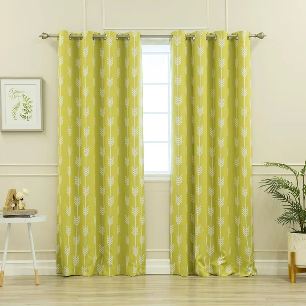 Aurora Home Arrow Room Darkening Blackout Grommet Curtain - 52 x 84 (Green)