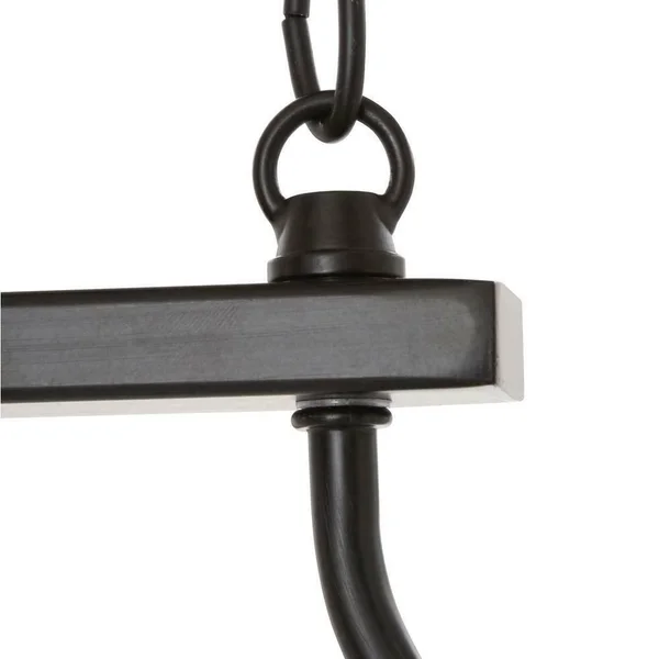 Progress Lighting Hartwell 34 in. 6-Light Antique Bronze Island Chandelier with Clear Seeded Glass and Natural Brass Accents