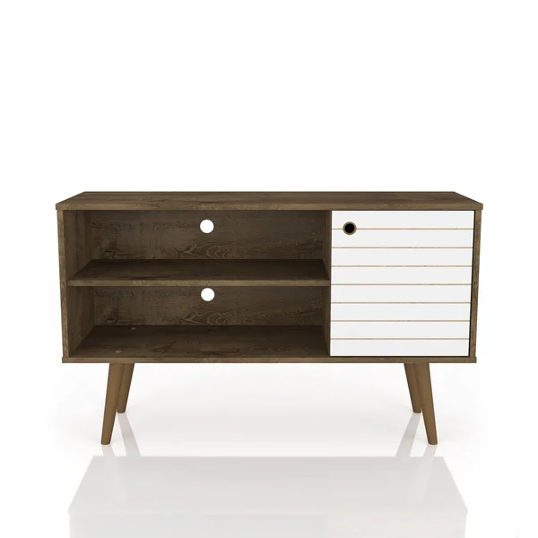 Manhattan Comfort Liberty 42.52x22 TV Stand Rustic Brown and White