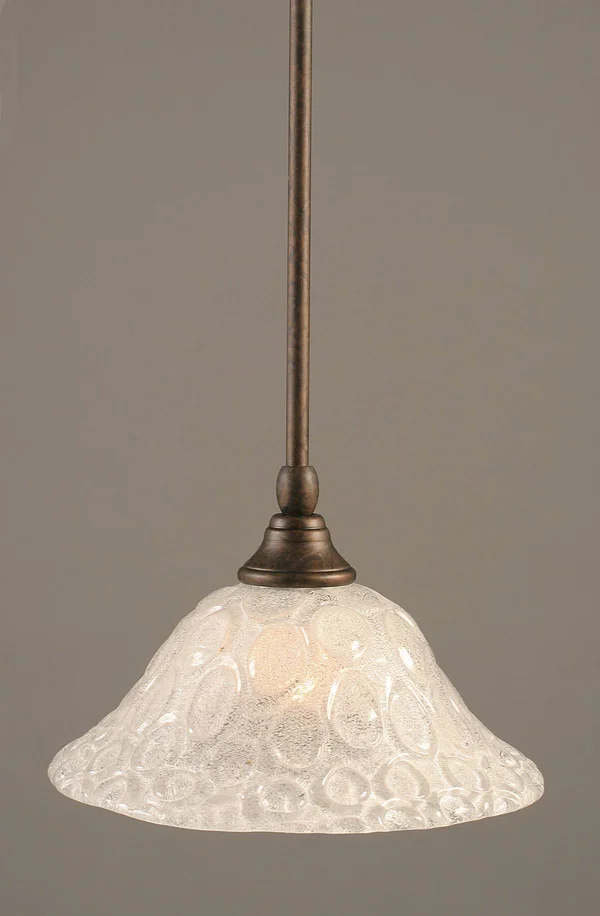 Toltec Lighting-23-BRZ-431-One Light Stem Mini-Pendant Bronze Finish with Italian Bubble Glass