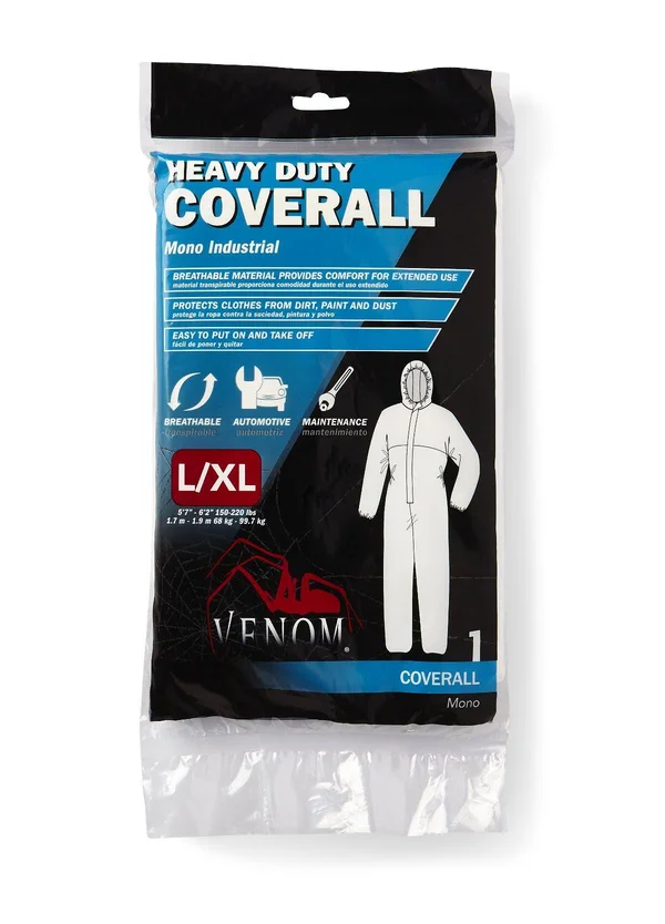 Medline Venom Heavy-Duty Coveralls, Large, 24/Case, Vencv300