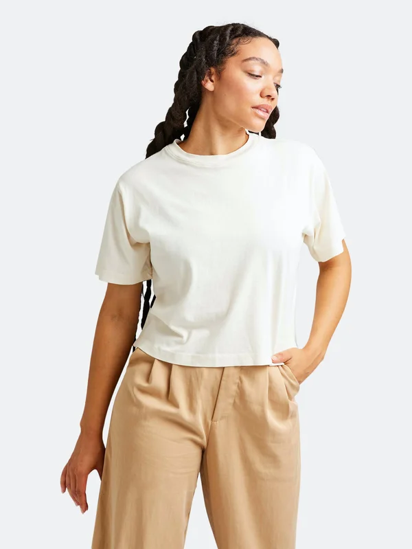 Richer Poorer Women's Relaxed Crop Tee - White