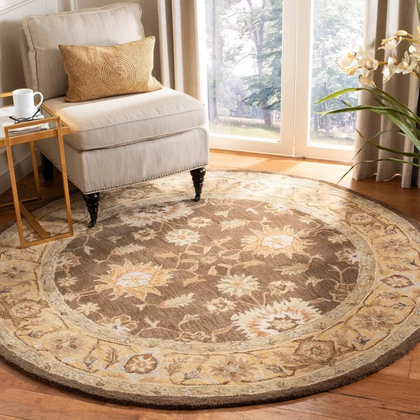 Safavieh AN556B Anatolia Area Rug - Blue, Sage: 6-ft Round